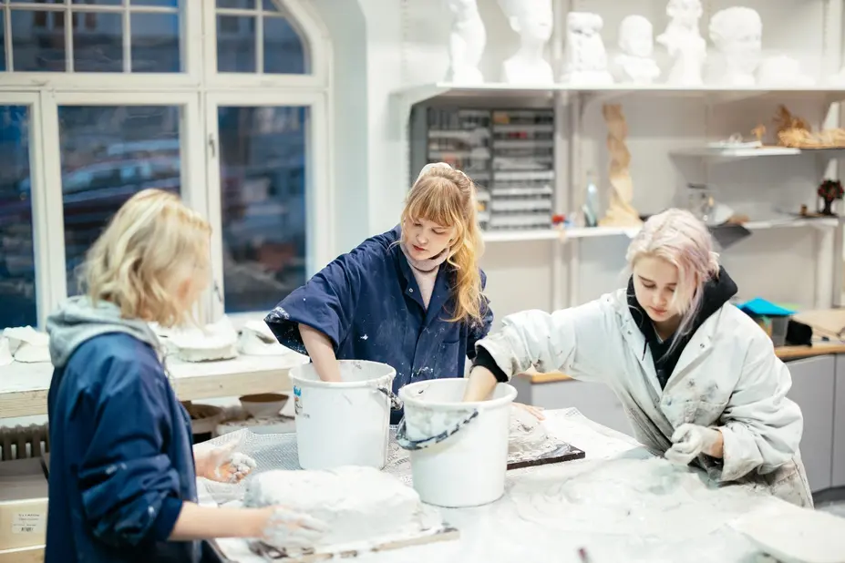 Pupils at arts and crafts lesson