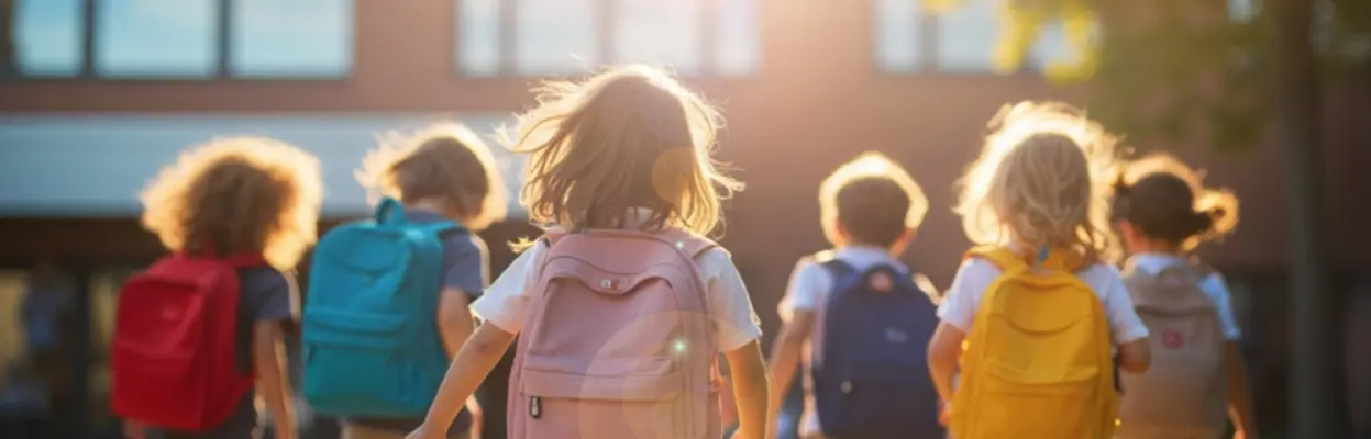Barn på väg till skolan