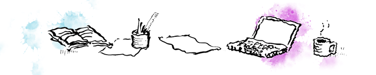 Kuvituskuvassa on opiskeluun littyviä asioita, kirja, muistiinpanot, tietokone ja kahvimuki.