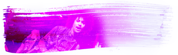 Kuvituskuvana siveltimenveto, jonka sisältä kuultaa kitaristin onnelliset kasvot.