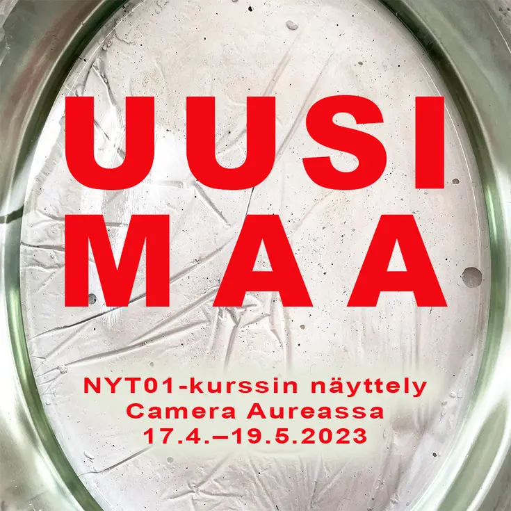 Yksityiskohta opiskelijan teoksesta Uusi maa -näyttelyssä.