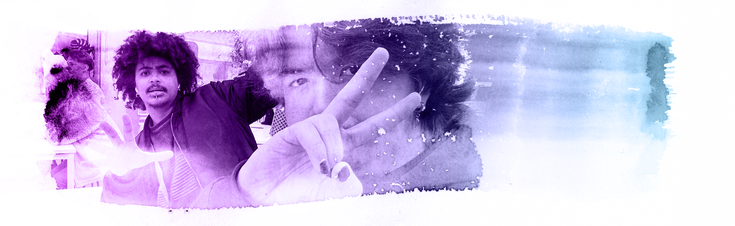 Kuvituskuvassa on vesivärin sivellinvetoon upotettuna kaksi tsemppaavaa opiskelijaa.