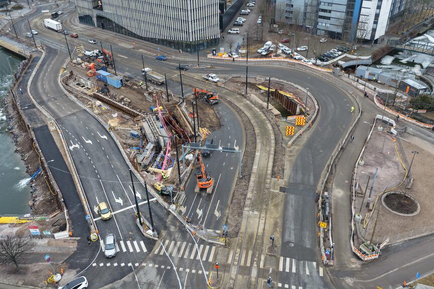 Ilmakuva Jätkäsaaren kannaksen sillalta