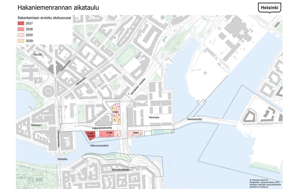 Hakaniemenrannan rakentamisaikataulu