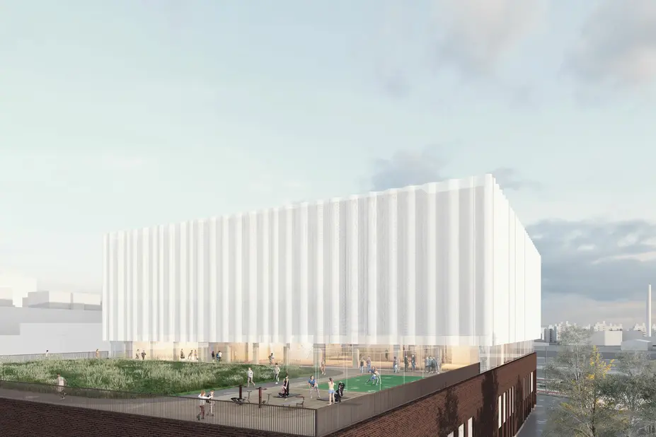 Alustava havainnekuba 2025. Kattoterassin liikuntatiloja.