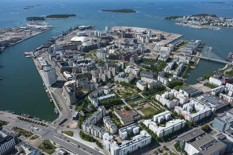 Ilmakuva Melkinlaiturin alueesta