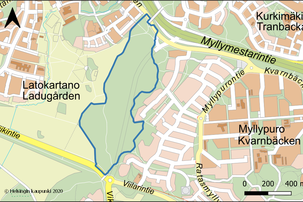 Hallainvuoren luonnonsuojelualue kartalla