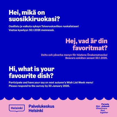 Suosikkiruokakysely Stadin AO Roihupelto ja Myllypuro neliö