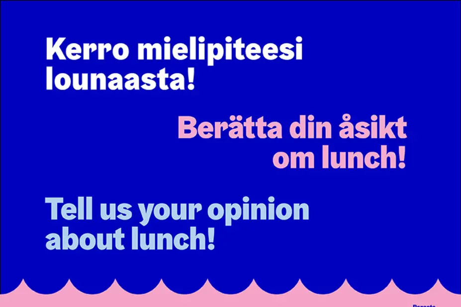 Oppilaitosruokailun palautekyselyn mainos