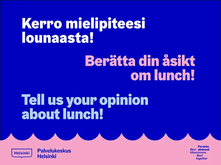 Oppilaitosruokailun palautekyselyn mainos