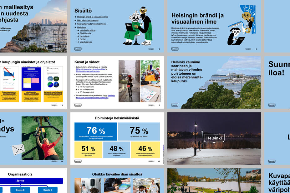 Kooste Powerpoint sivuista miniatyyrikoossa