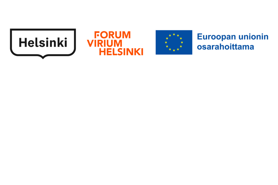 Helsingin kaupungin, Forum Virium Helsingin ja Euroopan unionin osarahoittama -logot.