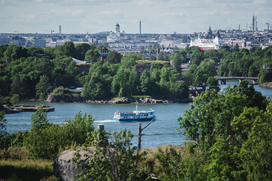 From Vallisaari towards Helsinki.