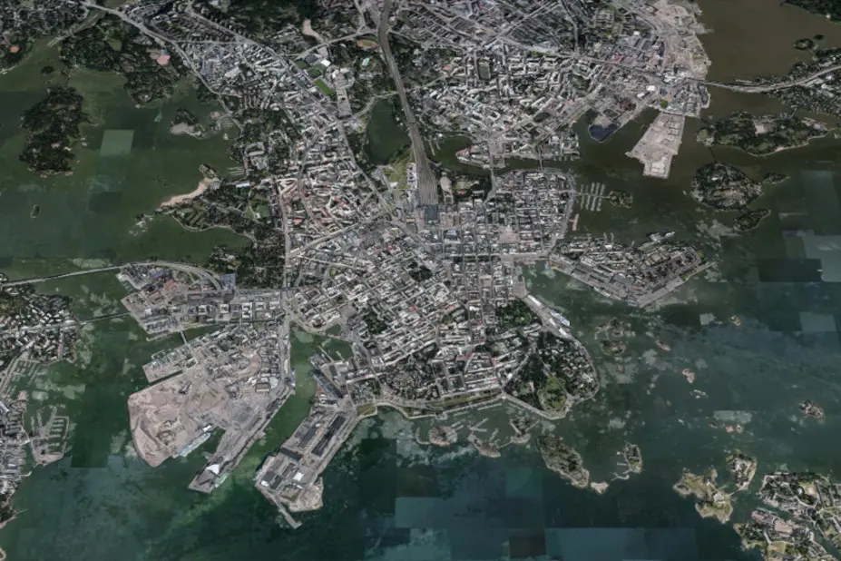 Helsinki 3D Mesh karttalla