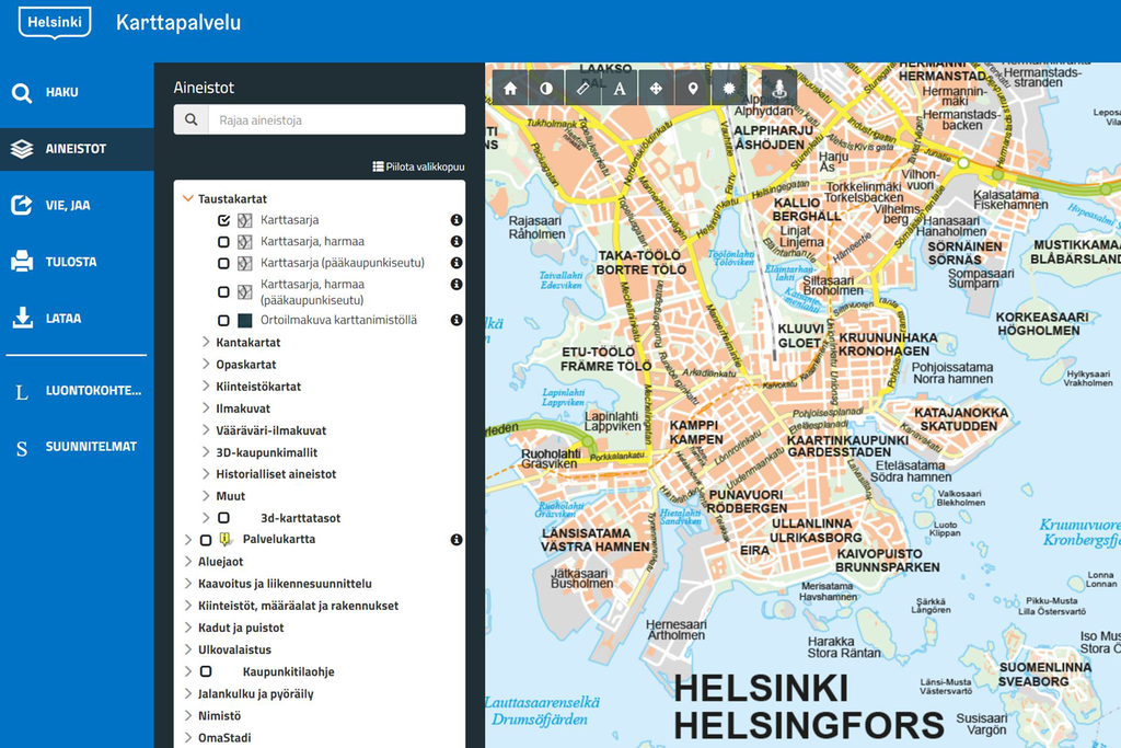 Digitaaliset Kartat | Helsingin Kaupunki