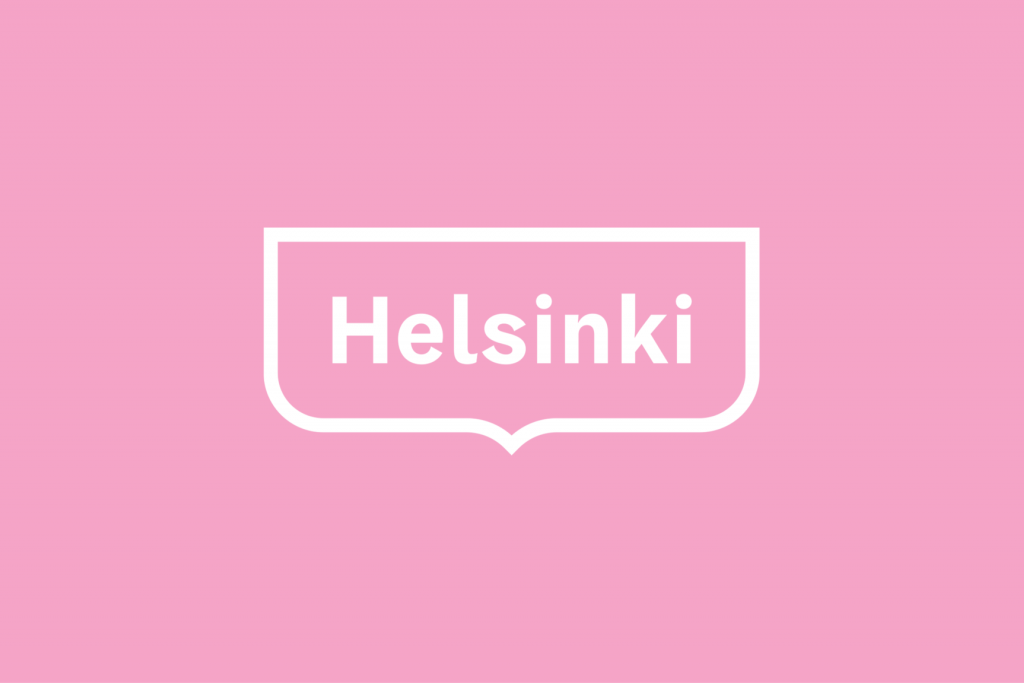 Videon loppuplanssi, jossa Helsinki-kehystunnus värillisellä pohjalla