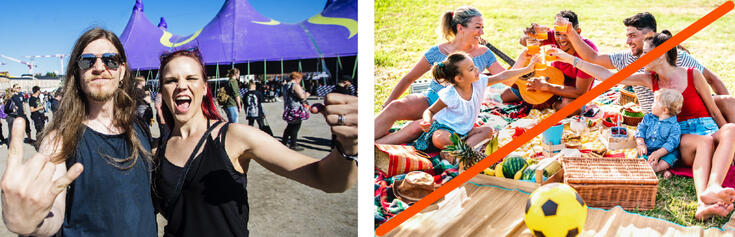 A photo from a heavy metal festival is more authentic than a posed photo of a picnic Photo: Jesse Kämäräinen ja iStockphoto: ViewApart