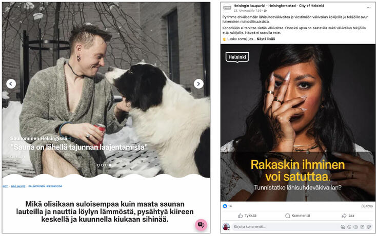 Valokuvien käyttöesimerkkejä