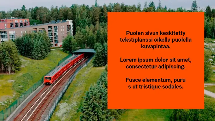 Videon puolen sivun planssi otsikolla ja marginaalilla. 