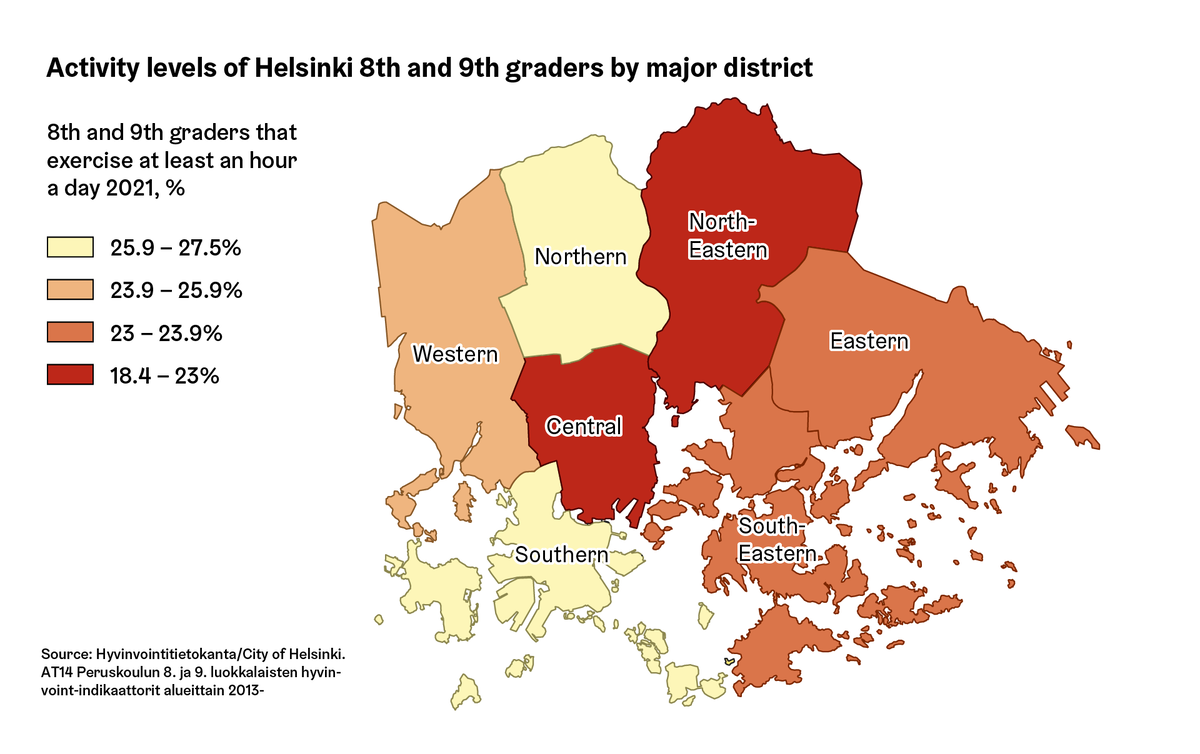 An example of a choropleth map with relative quantitative data