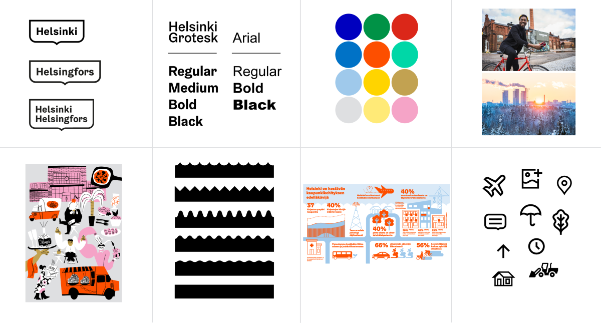 The basic elements of Helsinki’s visual identity.
