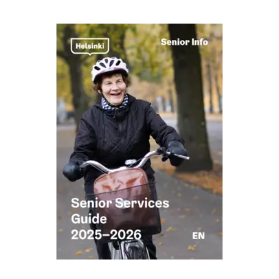 A senior rider rides a bike.