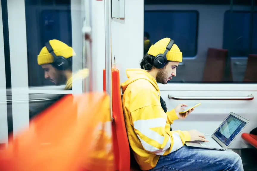 Man at metro.