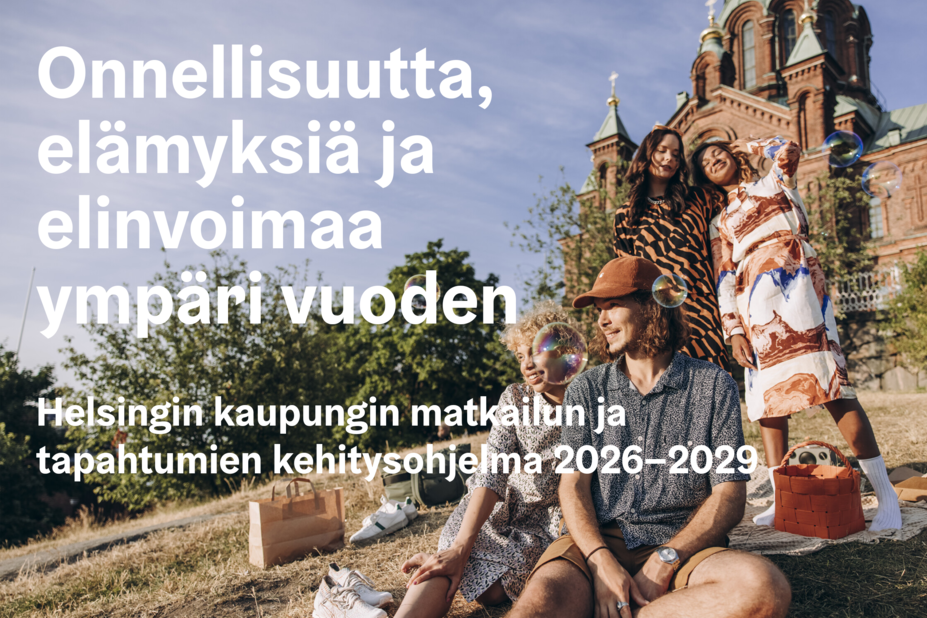 Helsingin kaupungin matkailun ja tapahtumien kehitysohjelman (2026–2029) kansi.