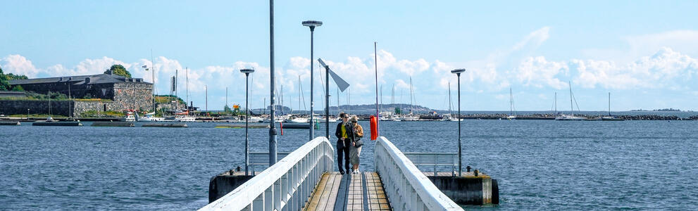 People on a bridge.